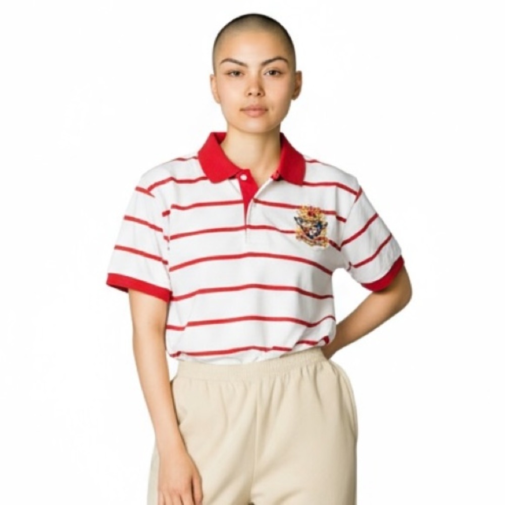 VTG DISNEY Unisex Vintage Cast Members Red and White Short Sleeve Polo Size M